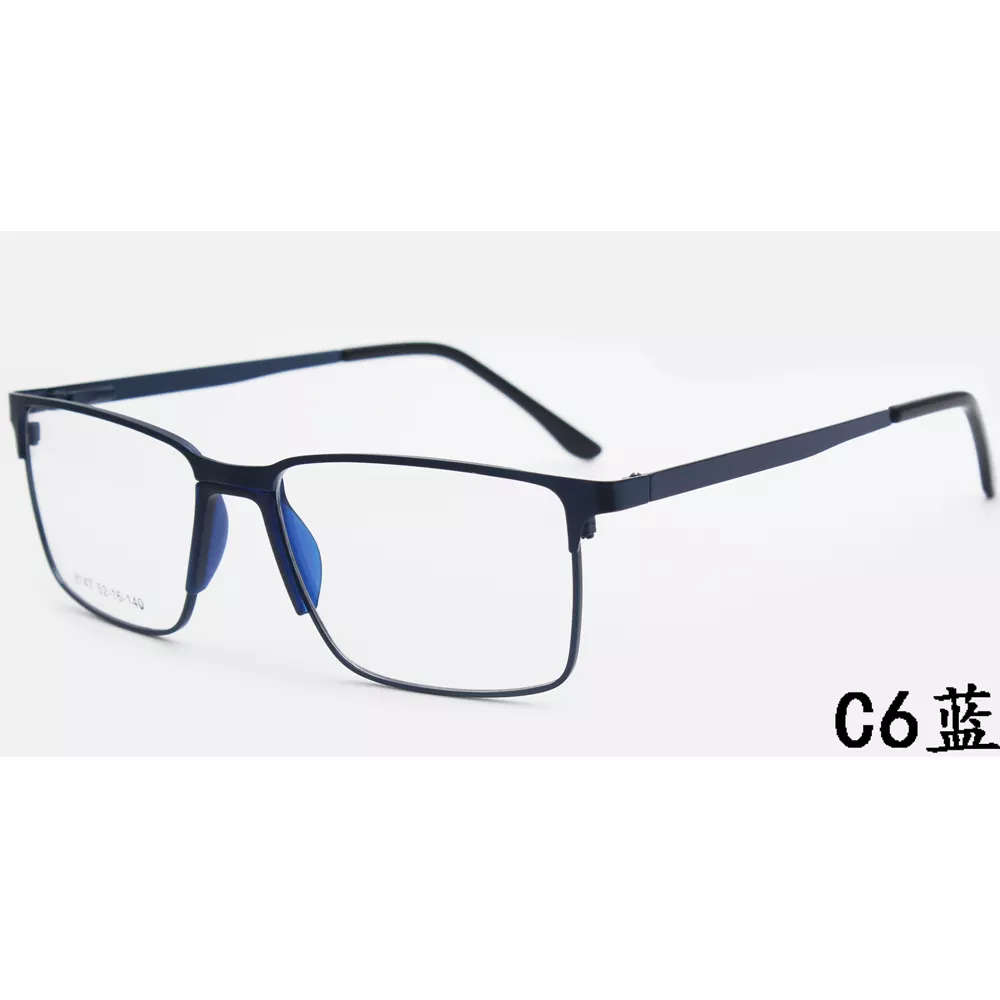 Wholesale Square Pc Blue Light Filter Metal Glasses Italian Eyeglass Framesoptical Frame New Fashion Style for Women Men