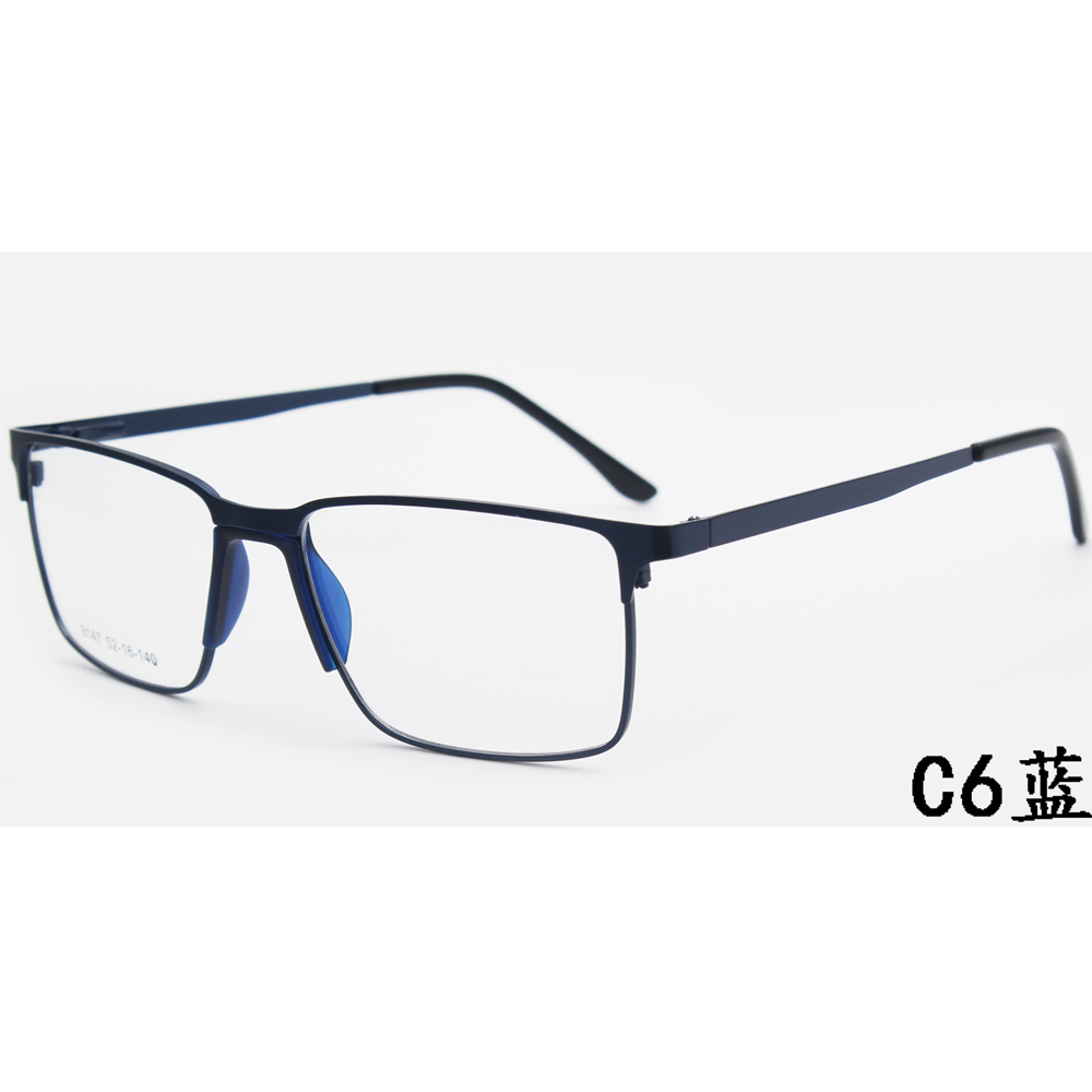 Wholesale Square Pc Blue Light Filter Metal Glasses Italian Eyeglass Framesoptical Frame New Fashion Style for Women Men