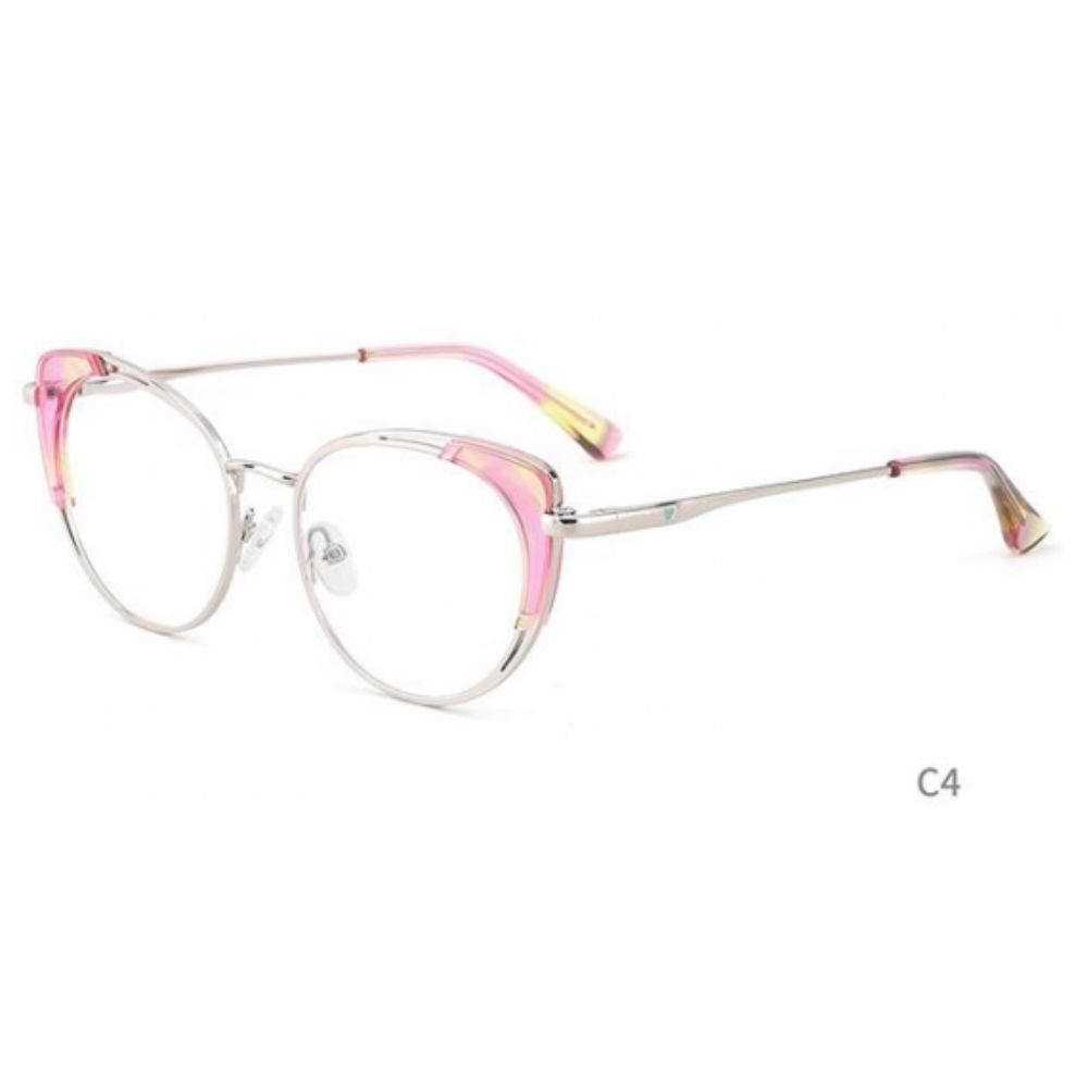 Trendy Unisex Metal-Acetate Optical Frames Lightweight and Laminated for Enhanced Style