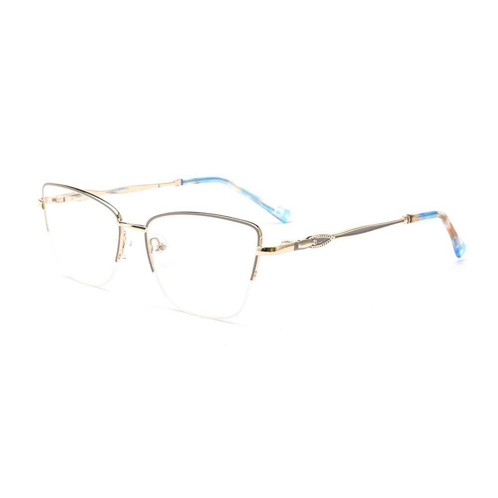 Gd New Trendy Half Frame Retro Women Metal Optical Eyewear Women Eyeglasses Glasses Frames