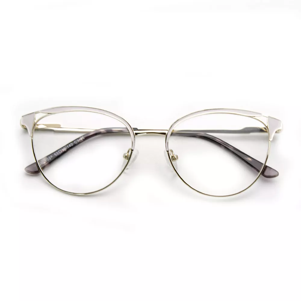 Gd Stylish Beautiful Women Cat Eye Metal Optical Frames for Glasses Eyeglasses Frames Metal Eyewear