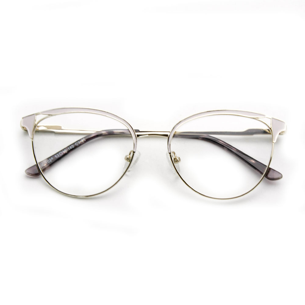 Gd Stylish Beautiful Women Cat Eye Metal Optical Frames for Glasses Eyeglasses Frames Metal Eyewear