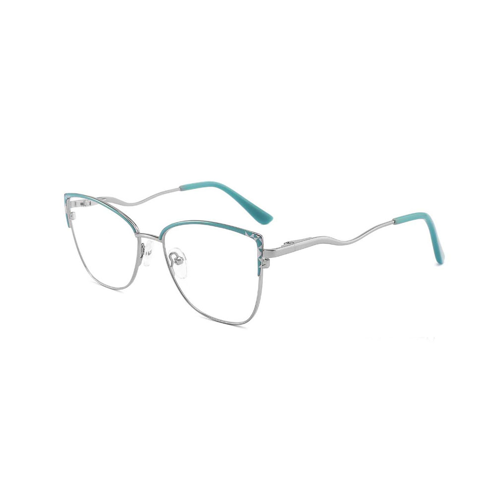 Gd Hot Sale  Retro Women Cat Eye Double Color Metal Optical Frame Comfortable Eyewear Glasses Frames