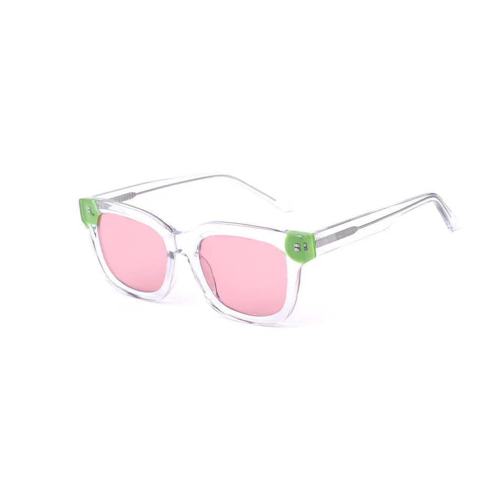 Gd Popular Color Pink Acetate Sunglasses Design Style Men Women Green Acetate Sunglass Tac Lens