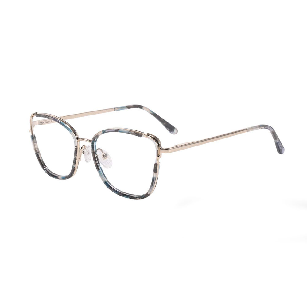 Gd  Luxury Women Double Color Acetate Metal Optical Frames Stylish Glasses for Women