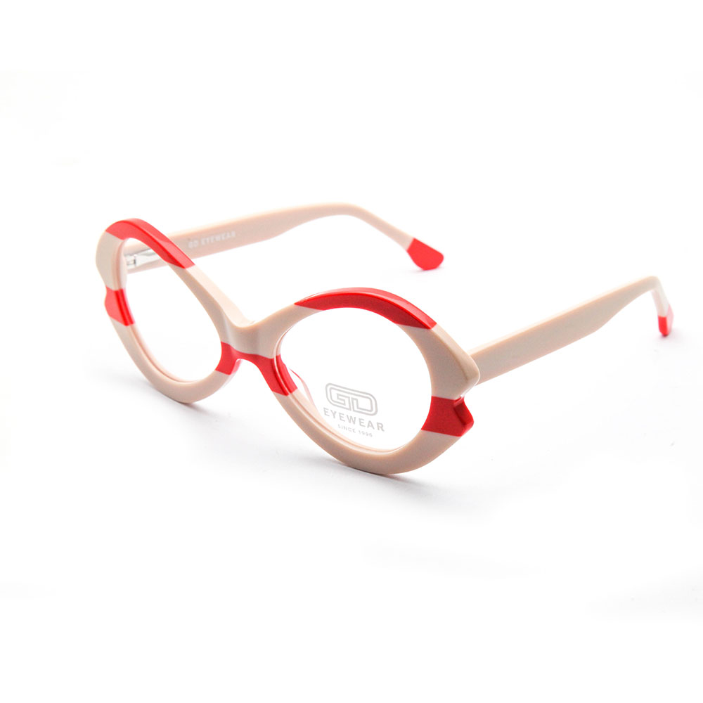 Gd Colorful High End Lamination Acetate Eyeglasses Frames Demi Eyewear Retro Optical Frames