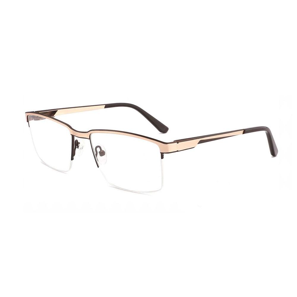Gd Hot Sale High Quality Half Rim Men Metal Optical Frame Comfortable Eyewear Glasses Frames