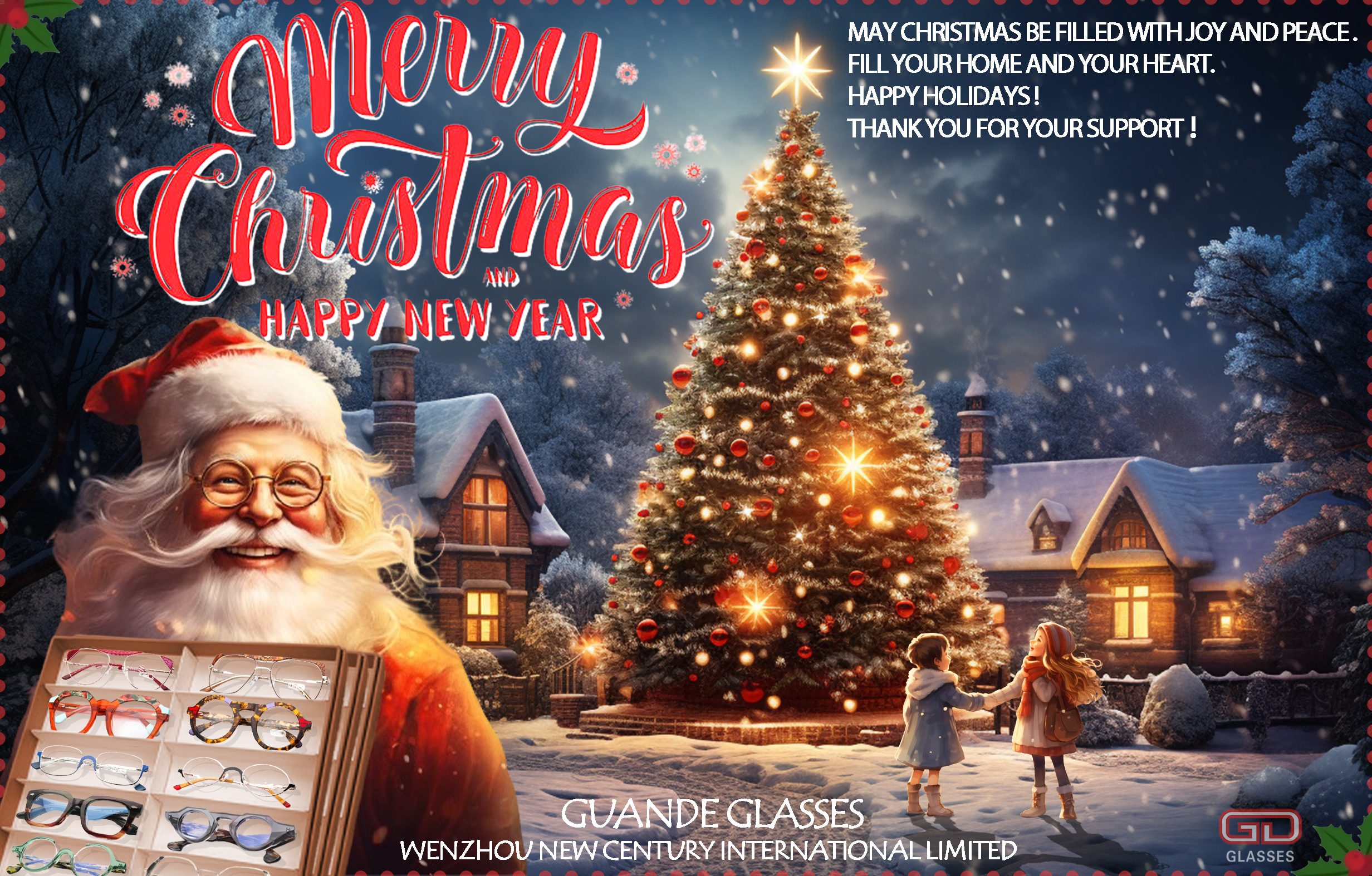 Merry Christmas 2023 GUANDE GLASSES brings more high-quality glasses, thank you for your support