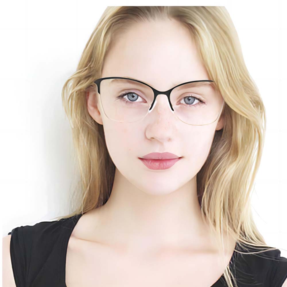 Gd  Eirope Popular Retro Women Metal Optical Frames Women Cat Eye Eyeglasses Frames Metal Optical Frame Eyewear