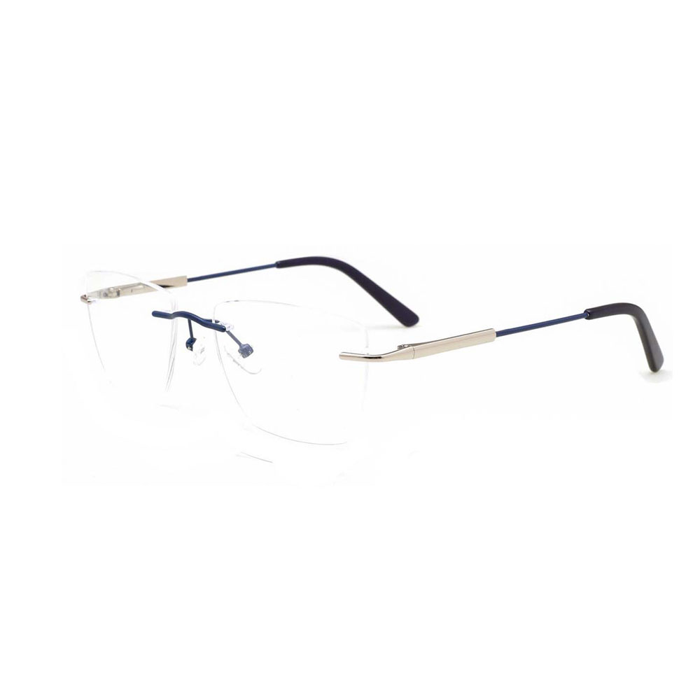 GD Best Selling Rectangle Rimless Metal Eyeglasses Frames  Men  High Quality  Square Rimless Vintage Outdoor  Eyewear
