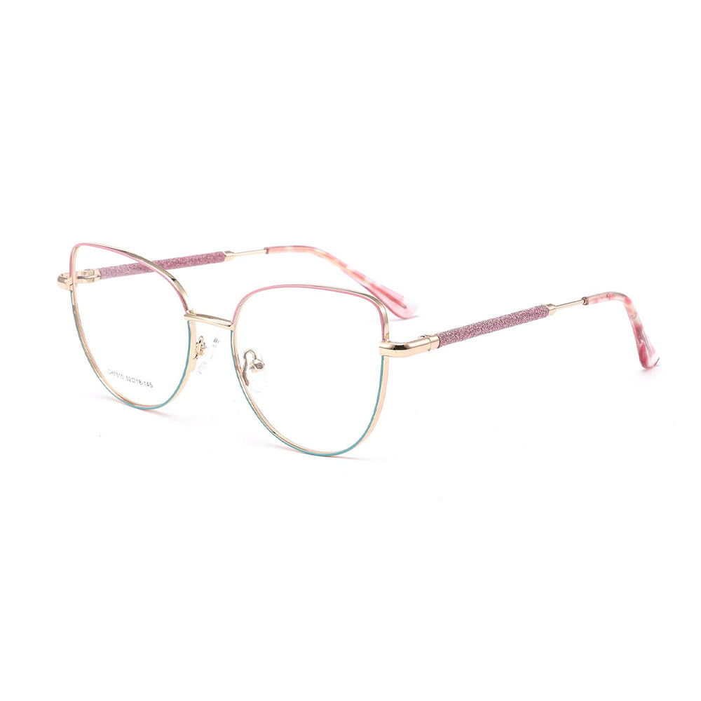 GD Latest Model Double Color Trendy Eyewear Colorful Cat Eye Pearlescent Metal Glasses for Ladies Women Lovely Spectacle Optical Frames Eyeglasses frames