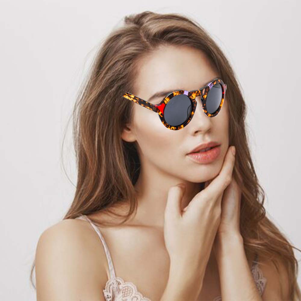 Gd Italy Design  Acetate Lamination Premium Sunglasses Women Big Frame Round Sunglasses Beautiful UV400 Tac Polarized Sunglasses Brand Glasses