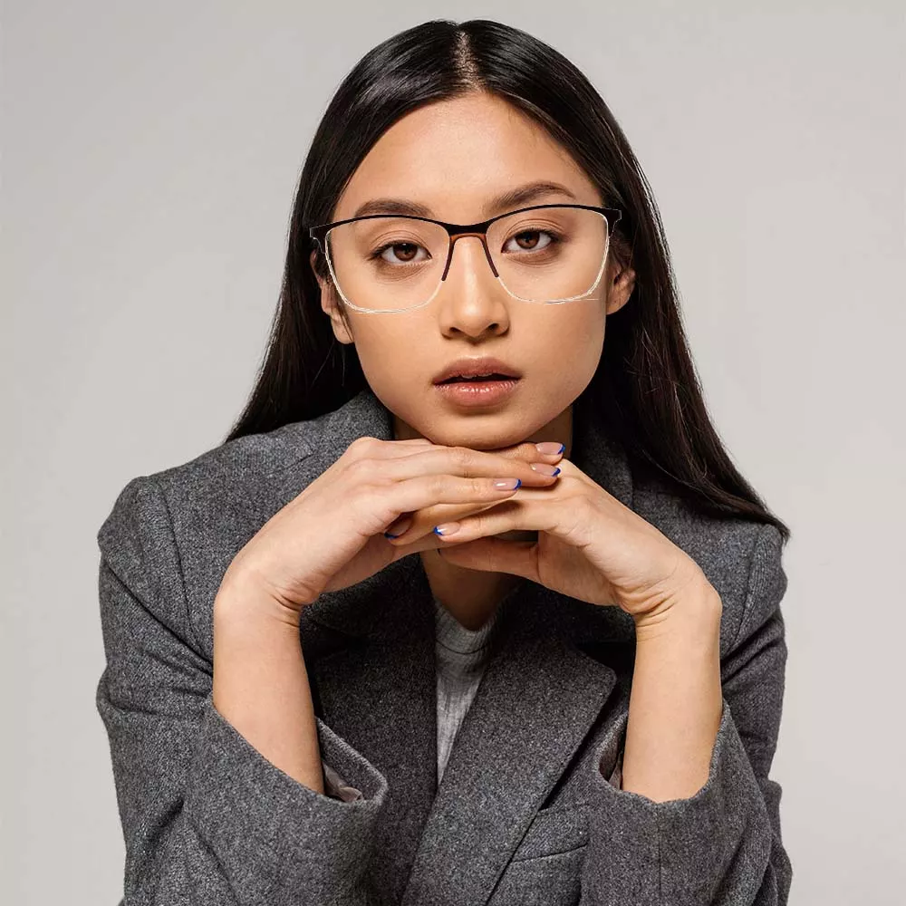 GD Lady Hot Selling Wholesale Glasses Fashion Cat Eye Eyewear Anti Blue Light Blocking High Quality Metal Optical Frames