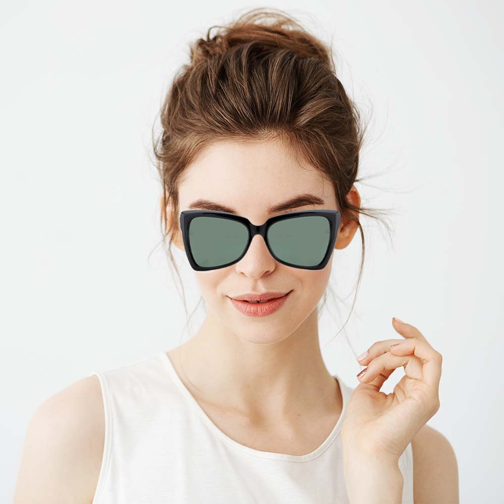 GD Vintage Big Frames Acetate Sunglasses Women  Style UV400 Polarized Glass Lens China Cheap Sunglasses In Stock Sunglasses