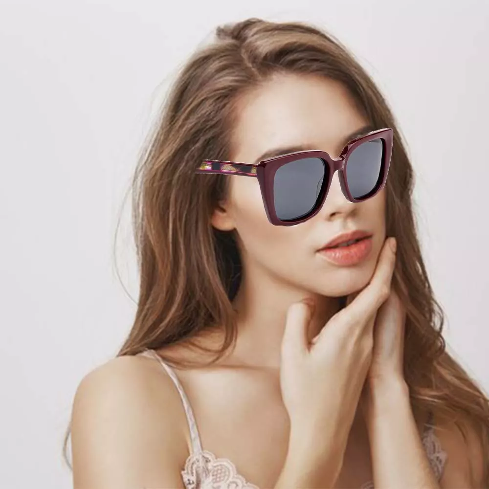 GD Luxury Sexy Women Lamiantion Acetate Sunglasses Designer Gafas De Sol Goggles Sun Glasses Fashion Model Trendy UV400 Square Fashion Newest 2024 Sunglasses