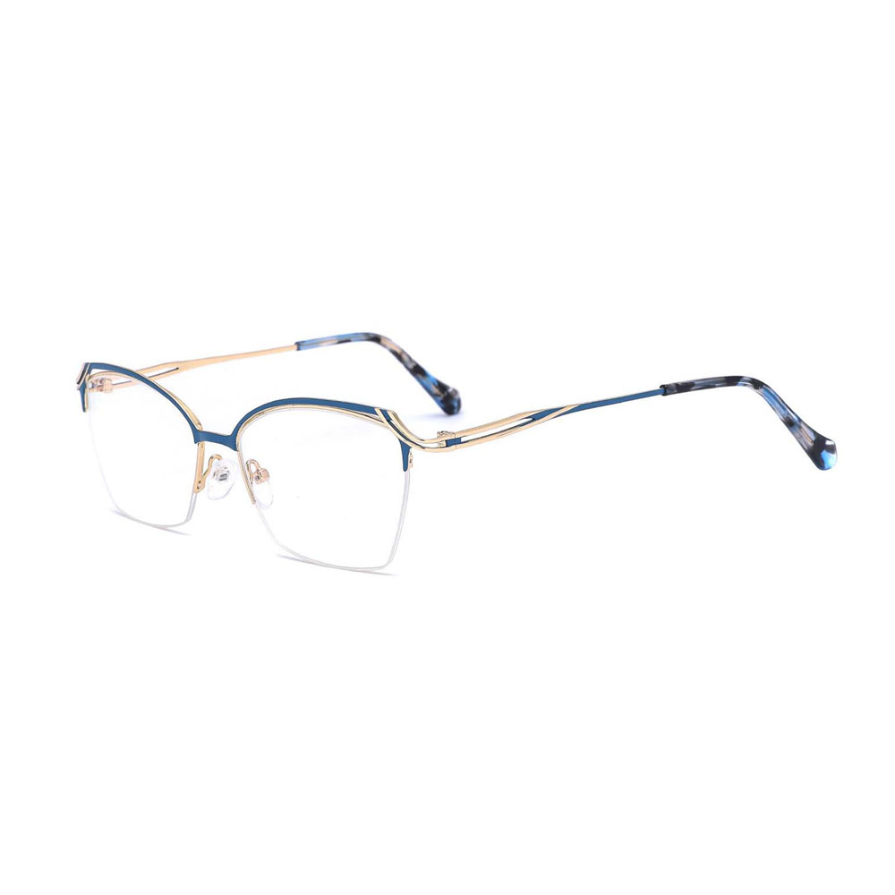 Gd China Handemade Retro Half Rim Metal Optical Frames Hinge Frames in Stock Eyewear eyewear glasses