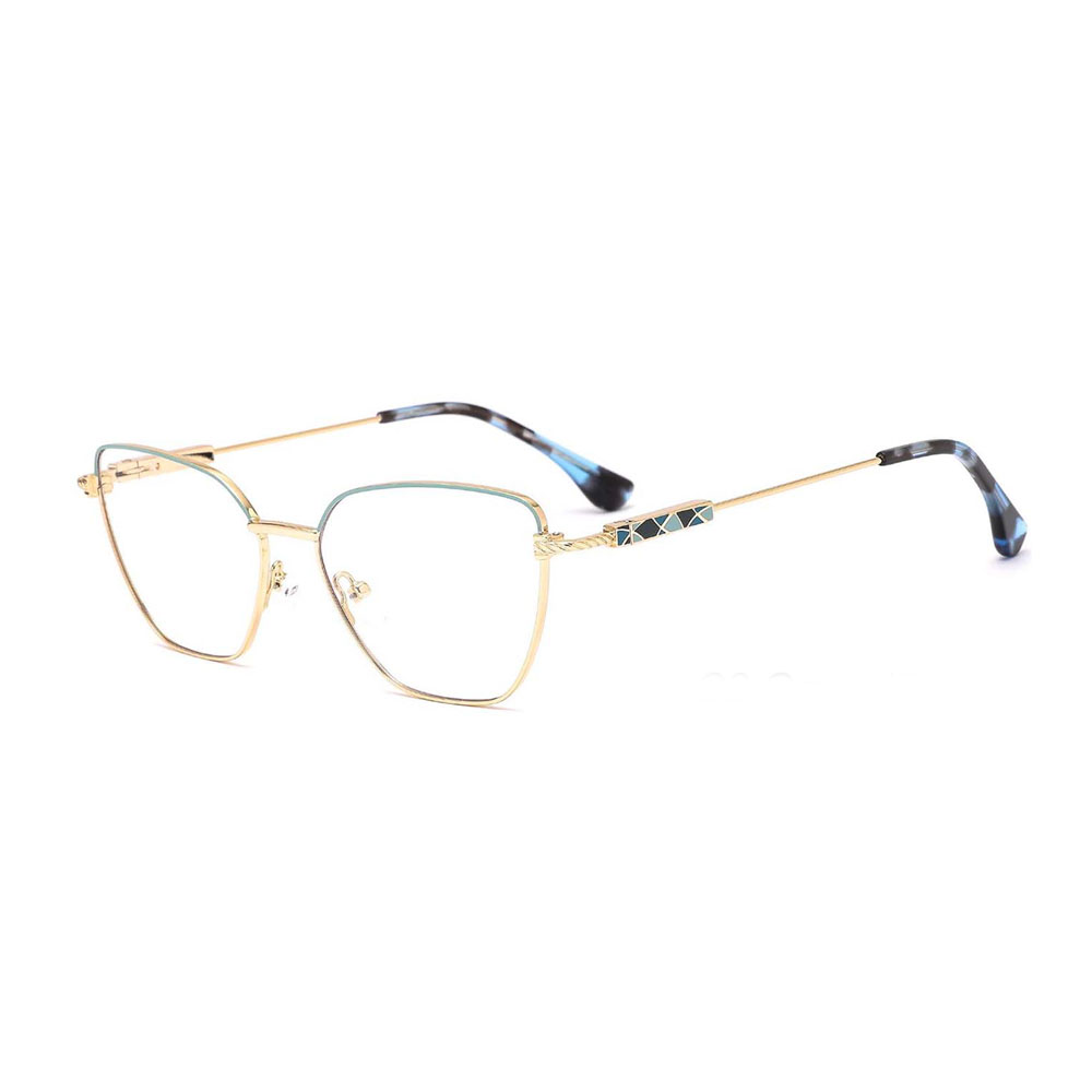 Gd Shinny Color Beautiful Design Women Metal Optical Frames Eyeglasses Frames Eyewear Wholesale Hinge Frames Stainless Optical Frames