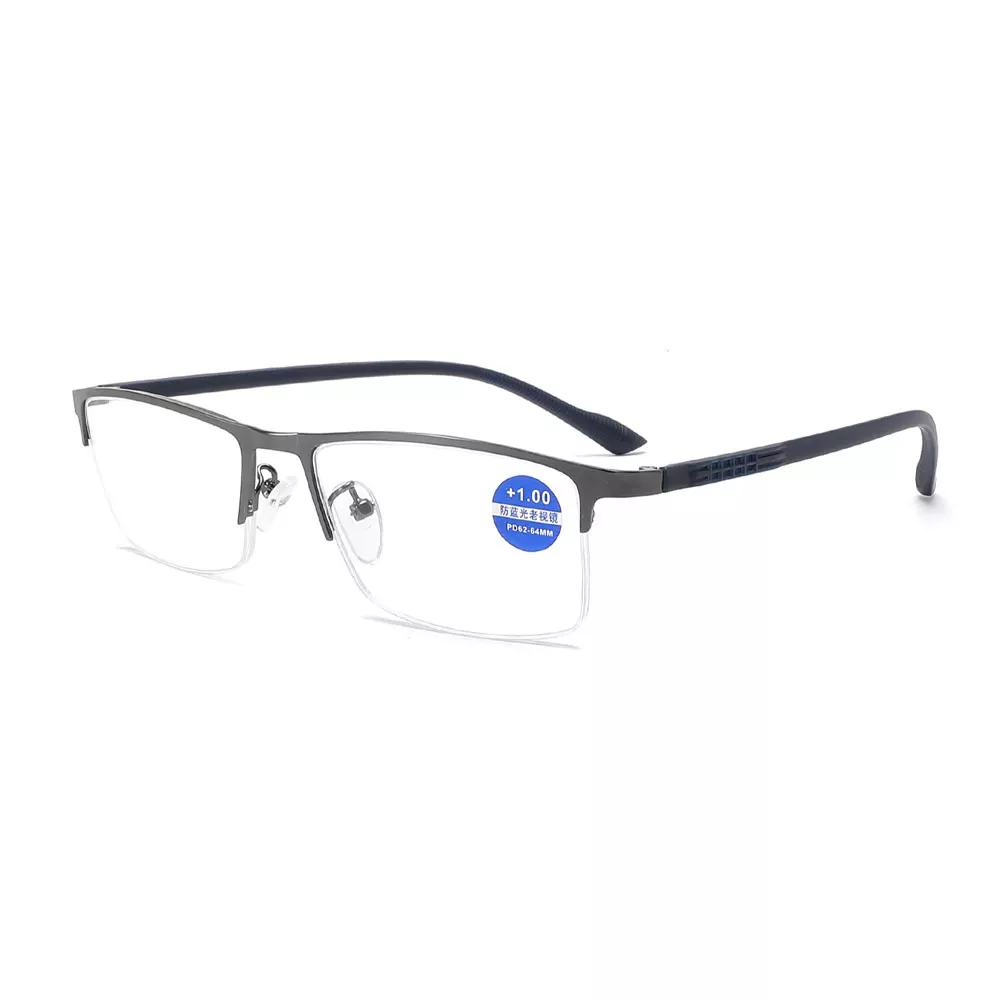 Gd Popular Style Cheap Men Hakf Rim Metal Reading Glasses Custom Designer Eyeglasses Frames Eyewear Old Men Women Anti blue light Glasses