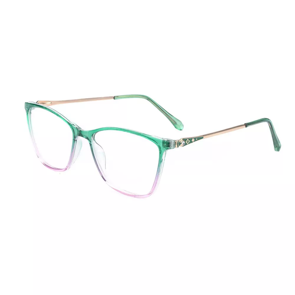 Gd Wenzhou Factory Sale Cheap Tr+Metal Glasses Frame with Acetate Temples Spectacle Beautiful Optical Frames for Women Tr90 Optical Frame Glasses