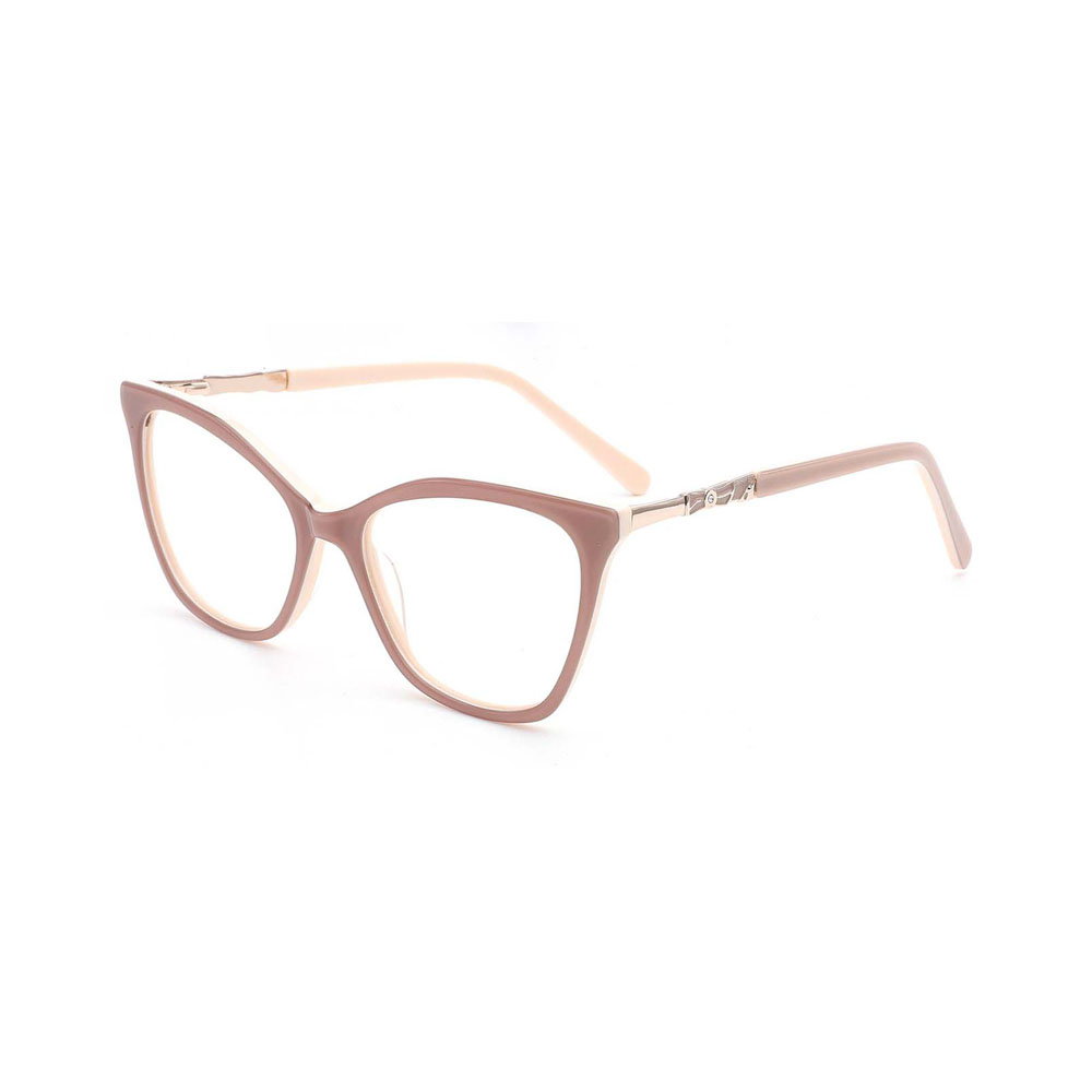 Gd New Cat Eye Shape  Frame Women Metal Temple Acetate Rim Optical Frame