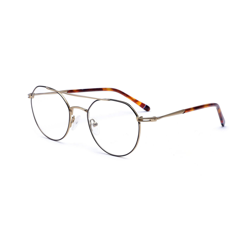 Gd Classic Double Nose Bridge Roude Shape Metal Optical Frame