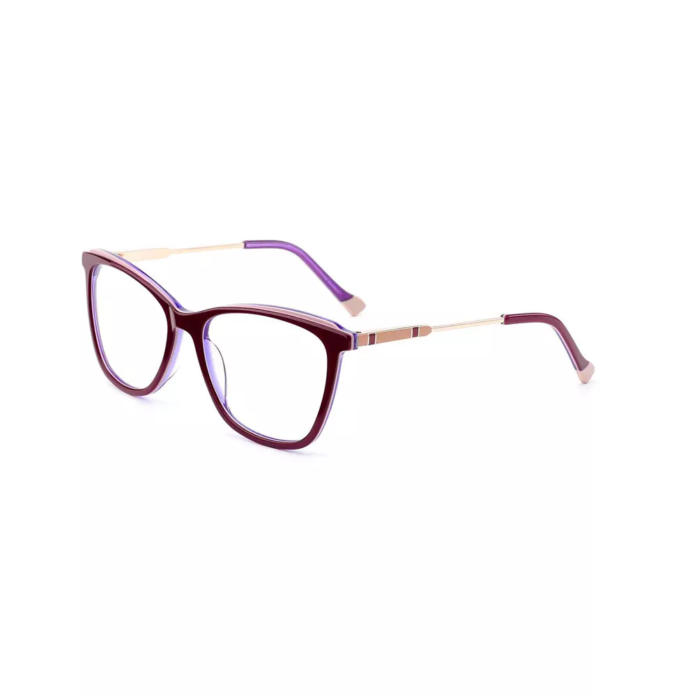 Gd Cat Eye Acetate Unique with Metal Temple for Unisex Optical Frames