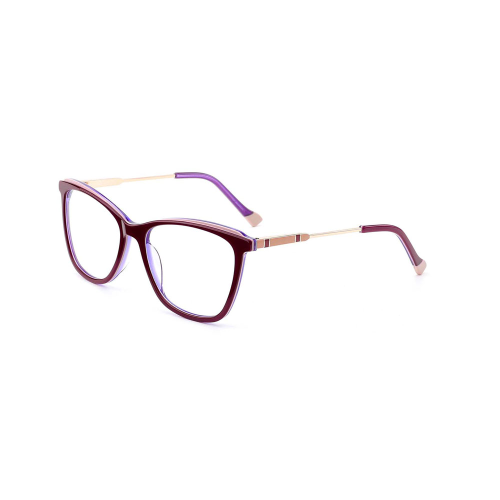 Gd Cat Eye Acetate Unique with Metal Temple for Unisex Optical Frames