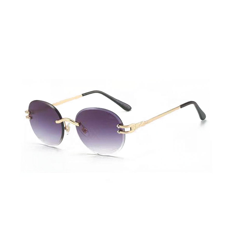 Gd Fashion Round Frameless Eyewear UV400 Rimless Metal Sunglasses