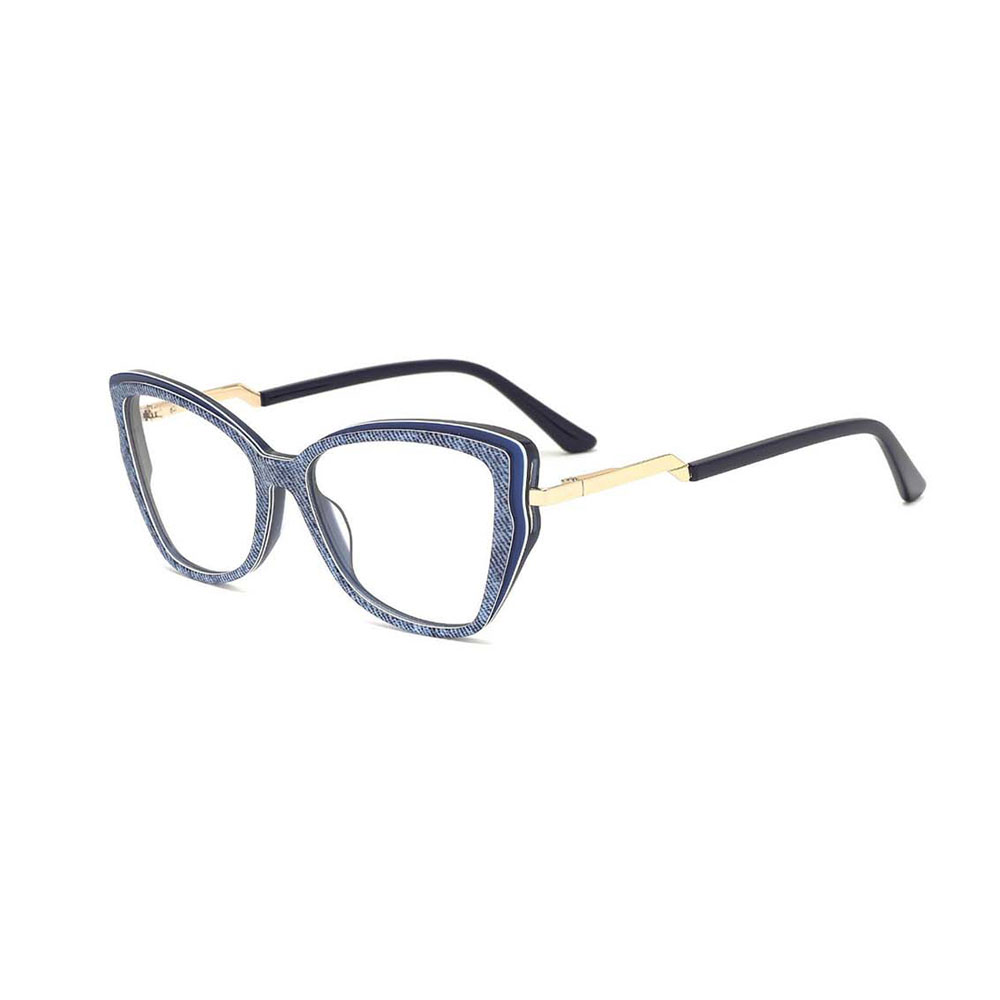 Gd New Design Cat Eye Acetate Unique with Metal Temple Optical Frames