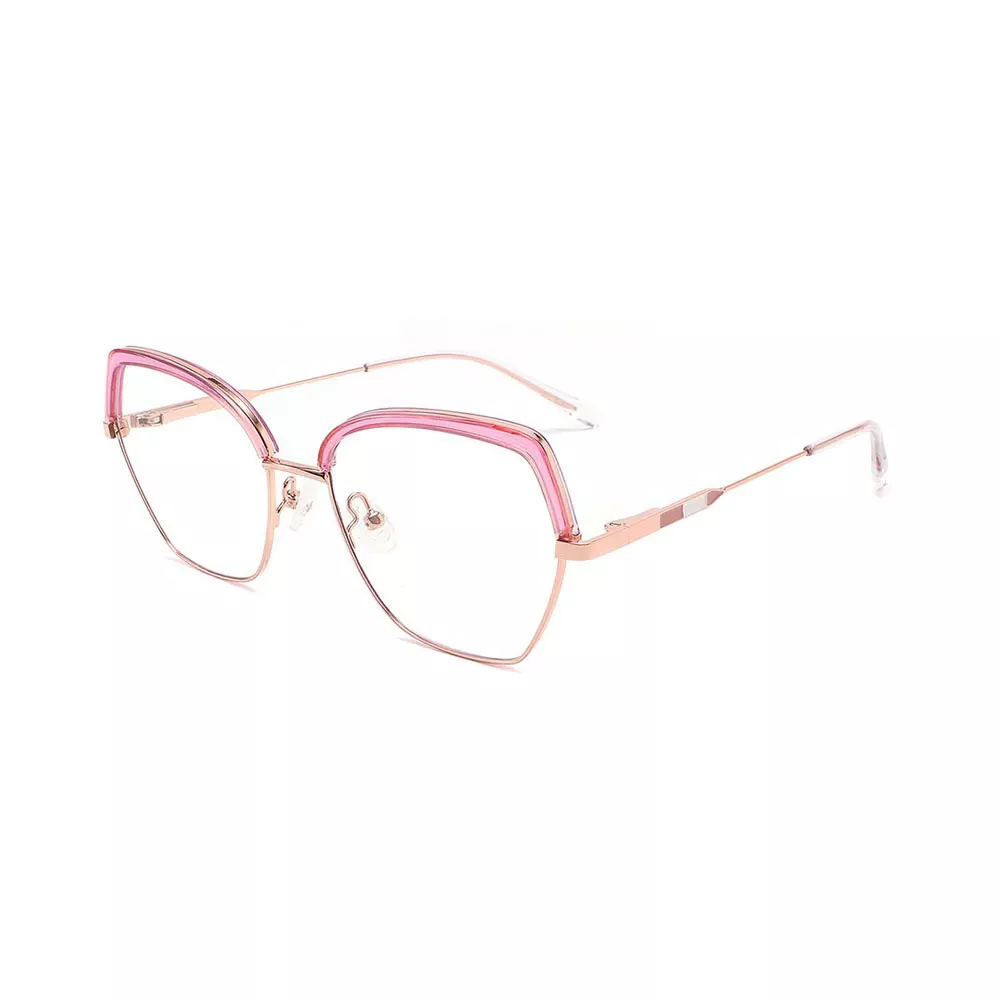 Gd Irregular Shape Metal Rim Titanium Frame Acetate Temple  Fashion Optical Frames
