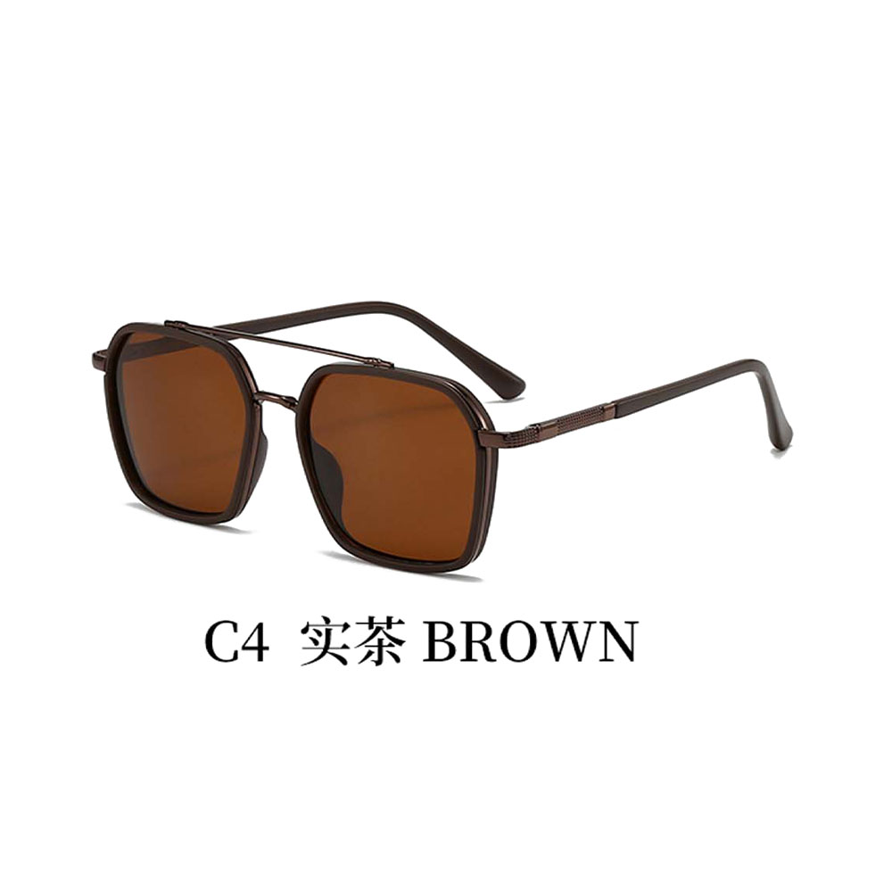 Gd Italy Design Popular Oversize Square Tr+Metal Sunglasses Double Bridge New Style Fashion Sunglasses