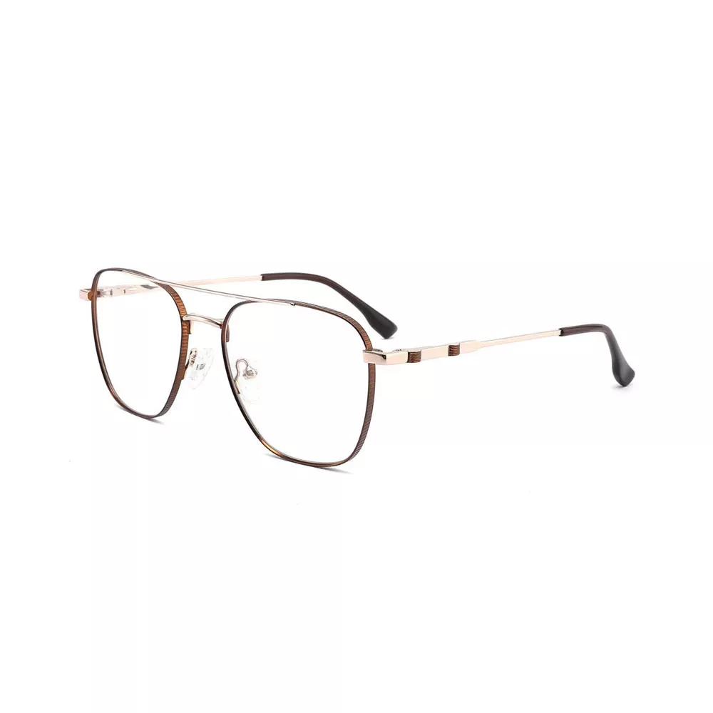 Gd Double Bridge Classic Eyewear Round Shape Lightness Metal Optical Frames