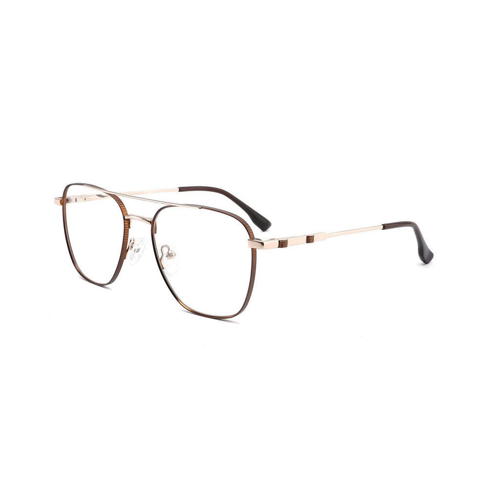 Gd Double Bridge Classic Eyewear Round Shape Lightness Metal Optical Frames