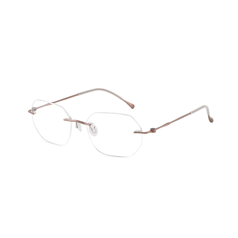 Gd Rimless Irregular Shape Metal Optical Frame