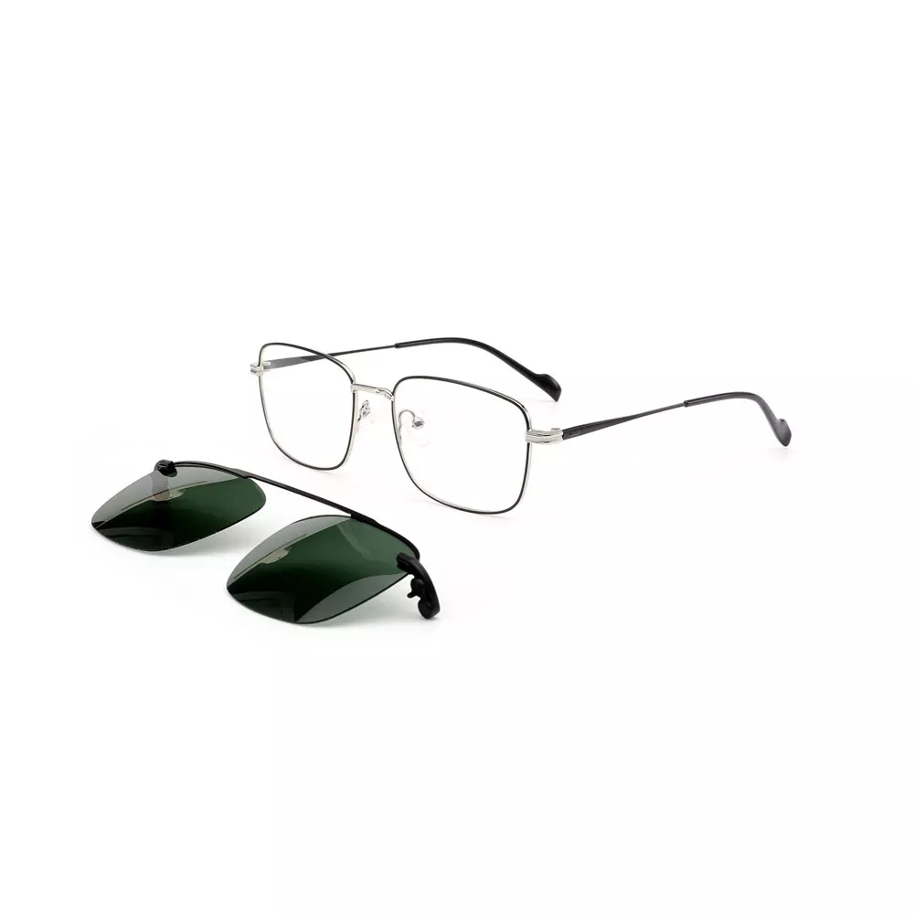 Gd Polarized Classic Vintage Men Metal Clip On Sunglasses