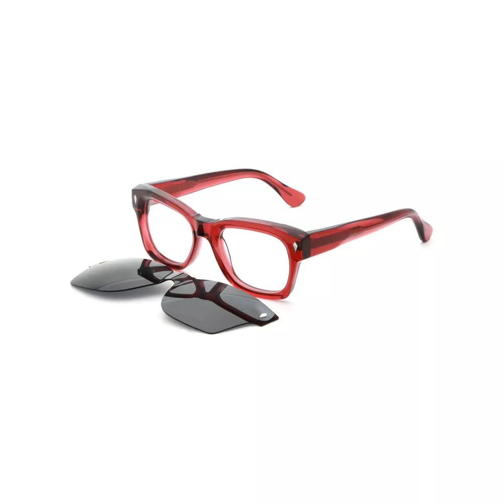 Gd Durable Unisex Thickened Small Square Premium Acetate Clip On Sunglasses