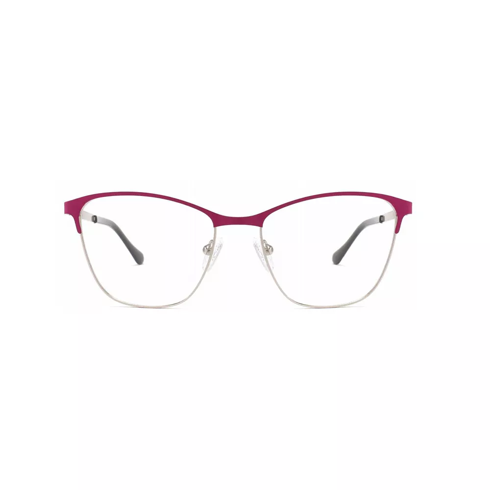 Gd Cheap Beautiful Browline Women Steel Skin Metal Optical Frame