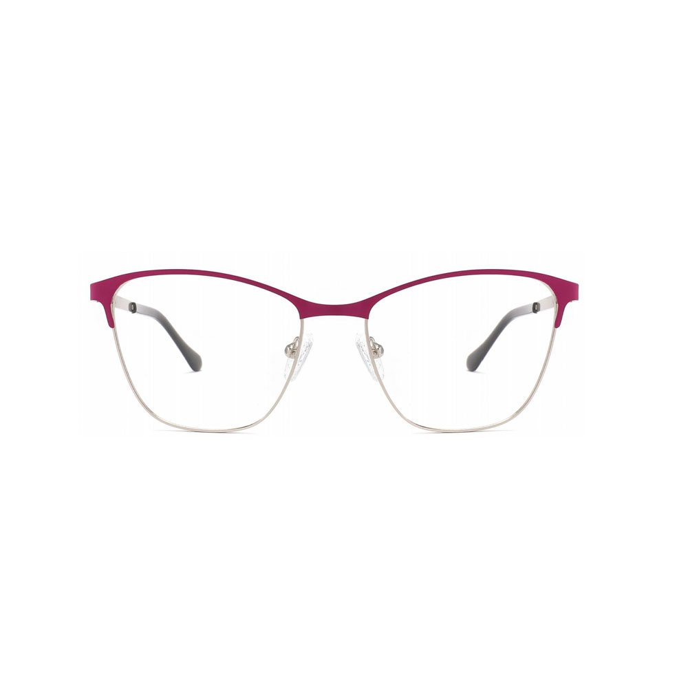 Gd Cheap Beautiful Browline Women Steel Skin Metal Optical Frame