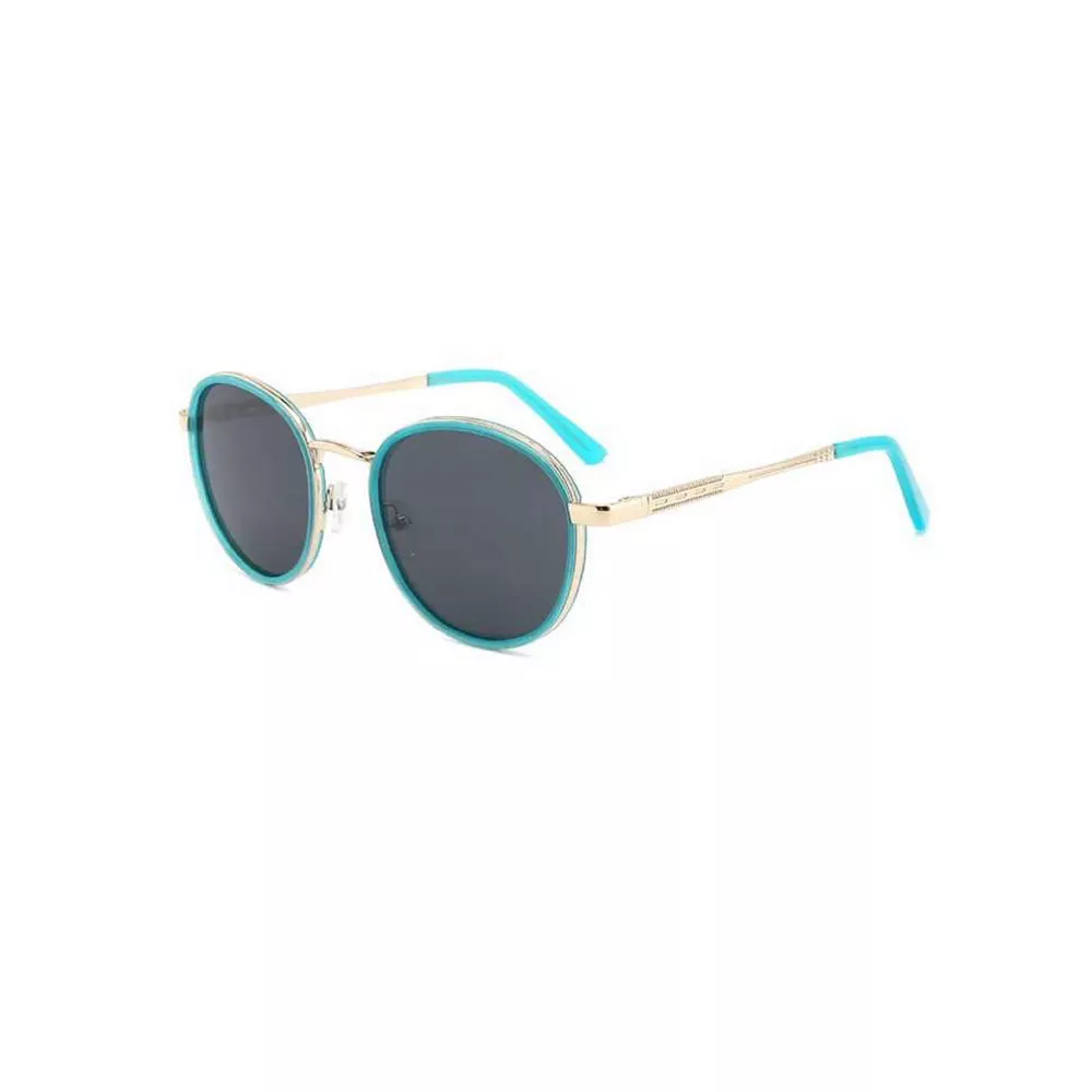 Gd Fashionable Style Round Rims Bi-color Unisex Metal Sunglasses