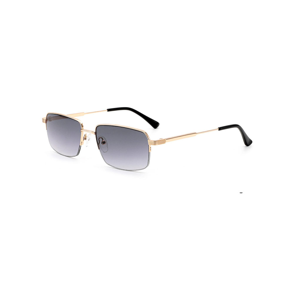 Gd Fashion Brow Line Design Rectangle Men Metal Sun Glasses