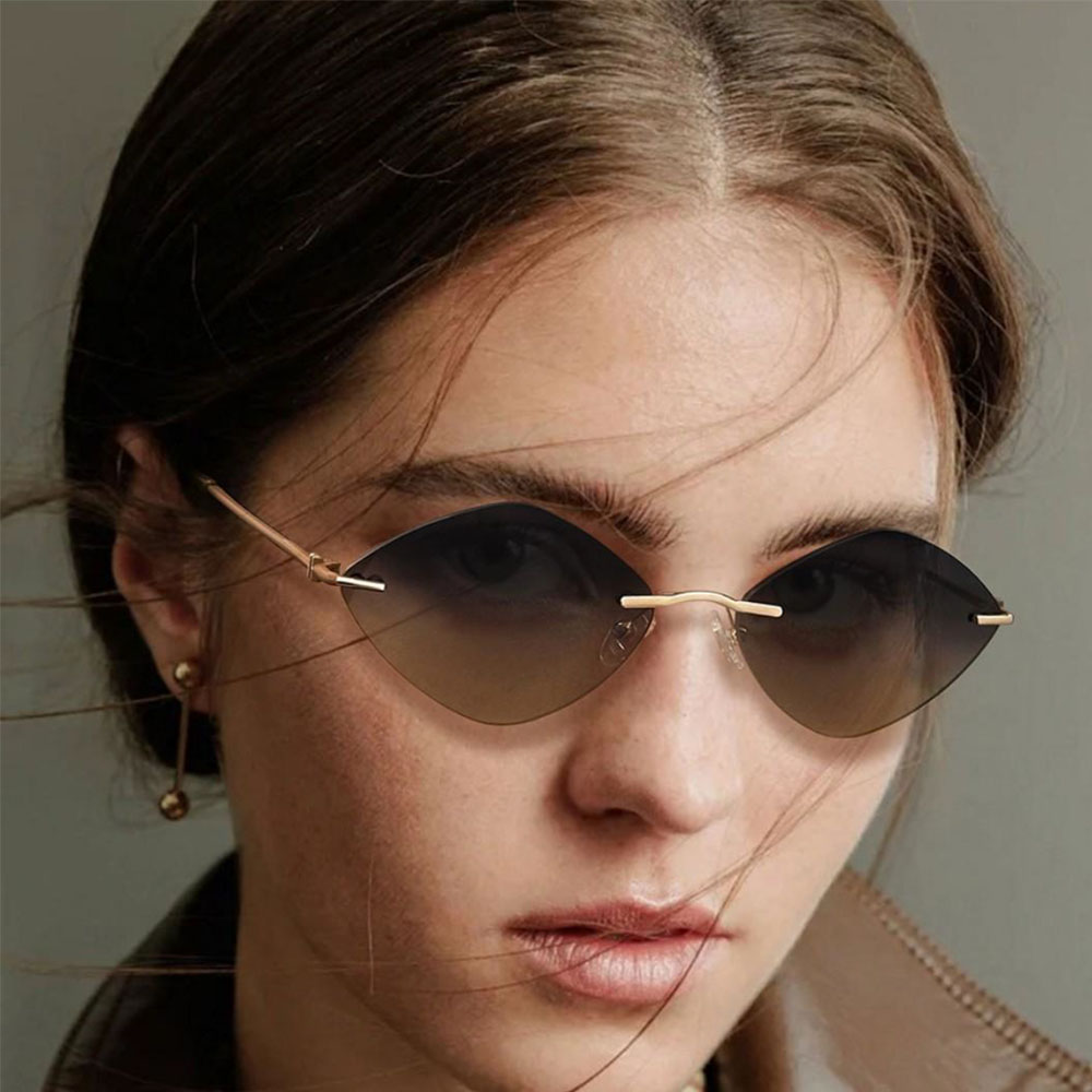 Gd Morden Women Design Rimless Sunglasses Metal Sun Glasses