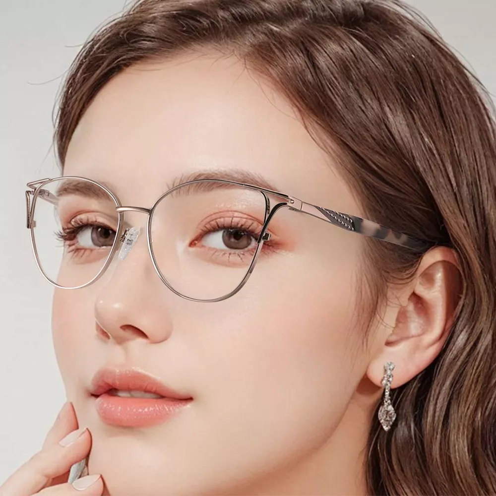 Gd Design Temple Glasses Metal Optical Frames Women Metal Eyeglasses