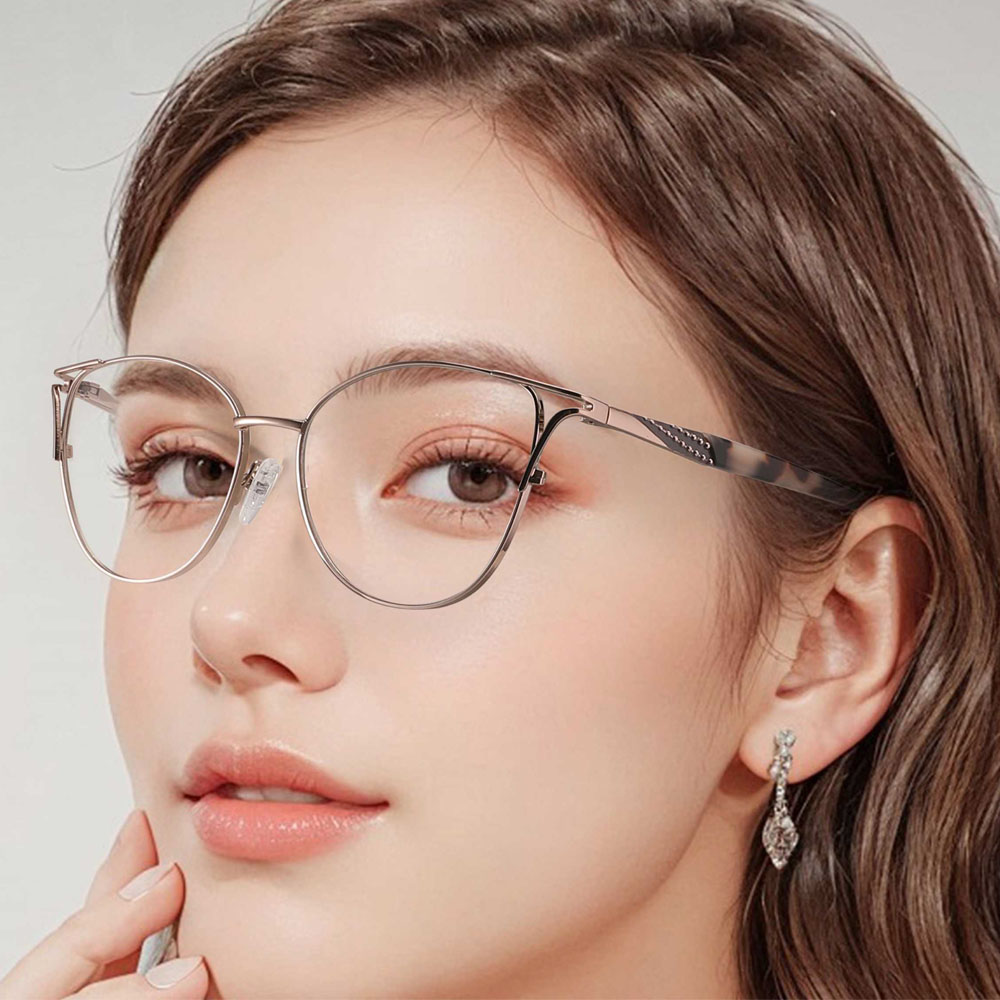 Gd Design Temple Glasses Metal Optical Frames Women Metal Eyeglasses