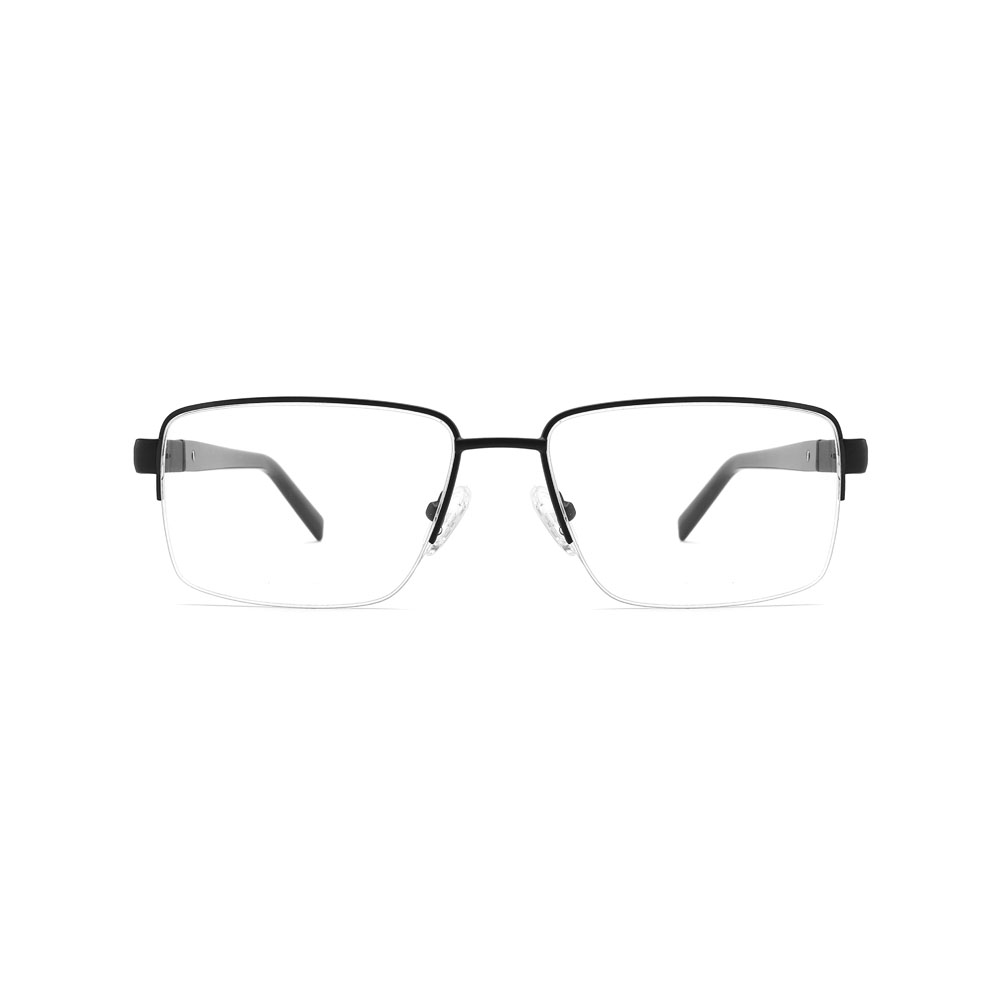 Gd Metal Optical Frame Half Frame Acetate Temple Men Metal Glasses