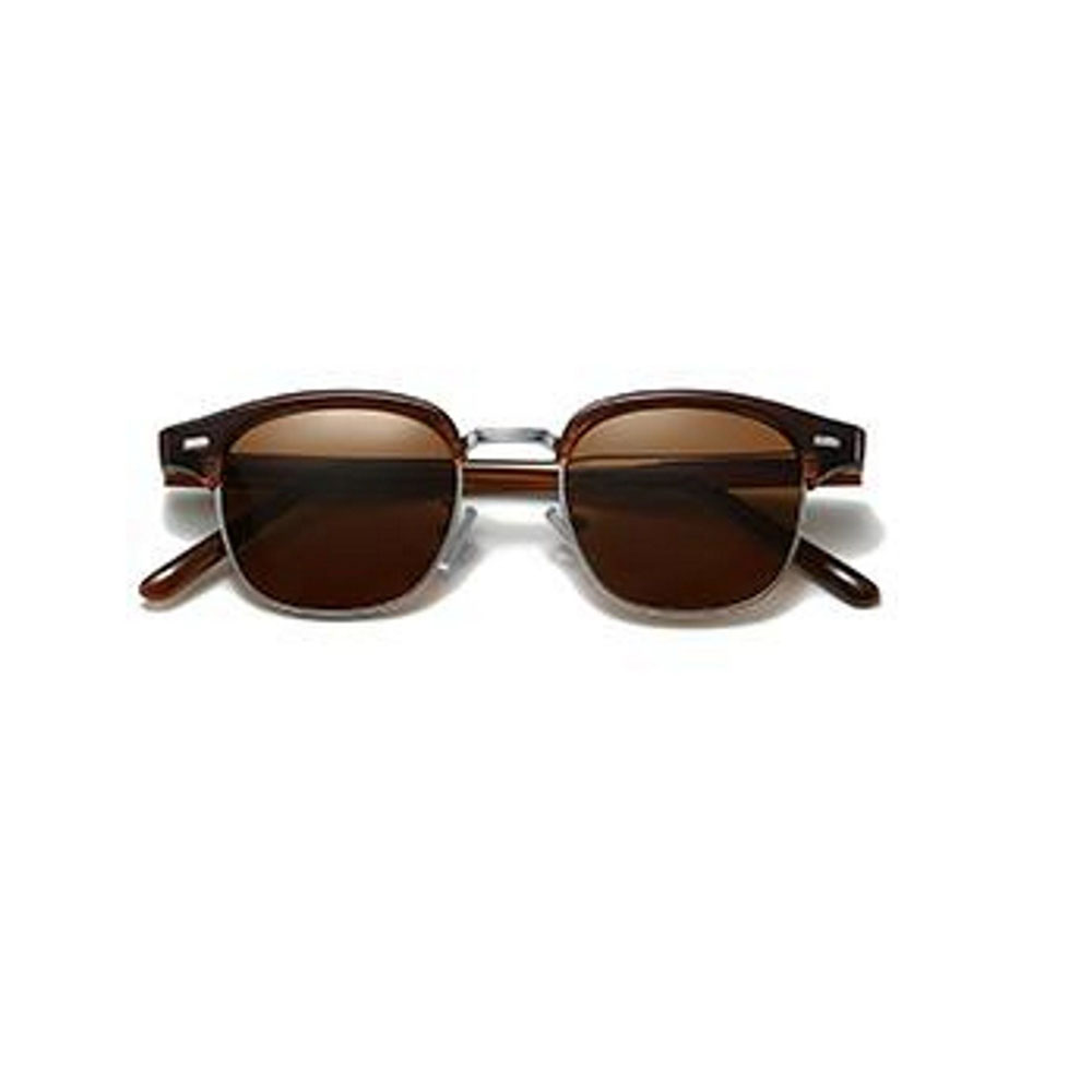 Gd Classic Eyewear Retro Men Half Frame TR Browline Metal Sunglasses