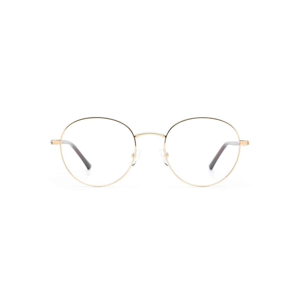 Gd Men Eyewear Round Frame Half Rims Metal Optical Glasses