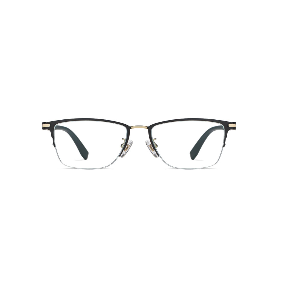 Gd Flexible Temple AC Lens Half Frame Pure Titanium Men Optical Glasses