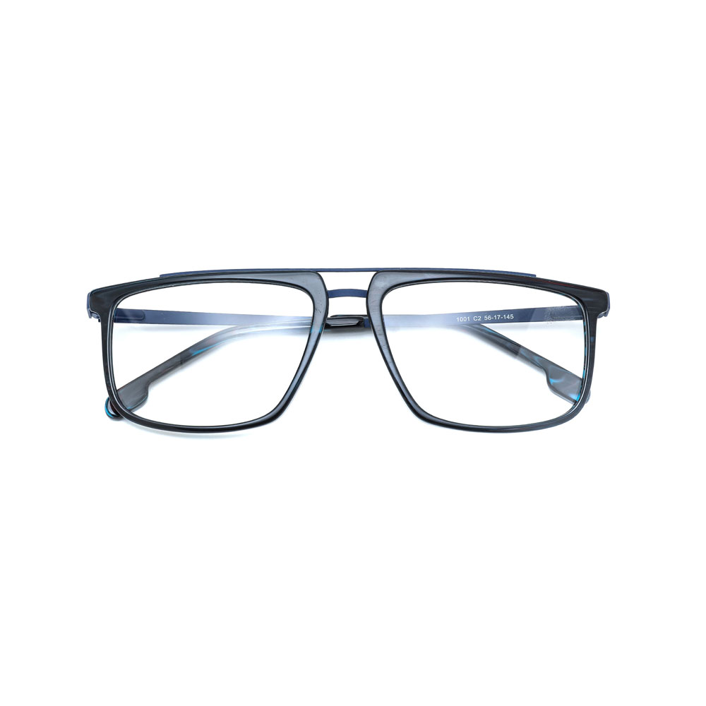 Gd Customized Double Bridge Men Optical Frame Acetate With Metal Eye Glasses