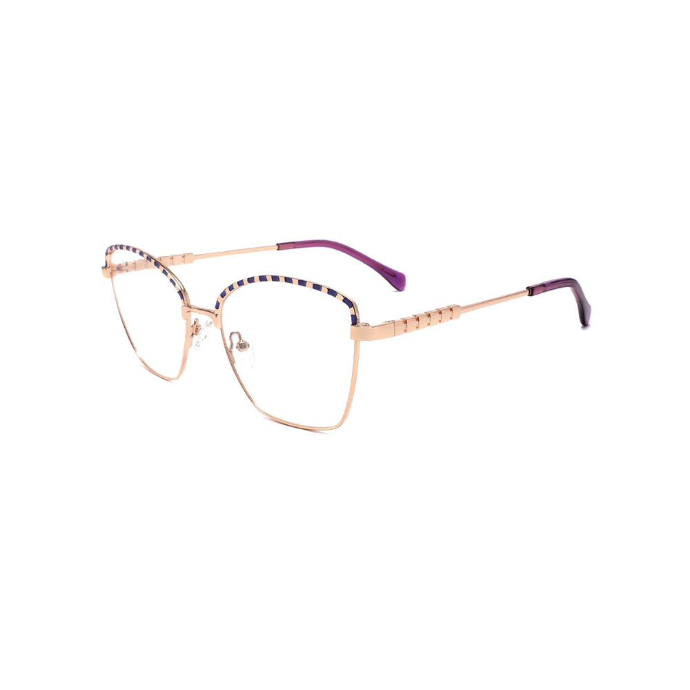 Gd Women Eyewear Striped Trendy Custom Logo gafas de sol Metal Optical Frame