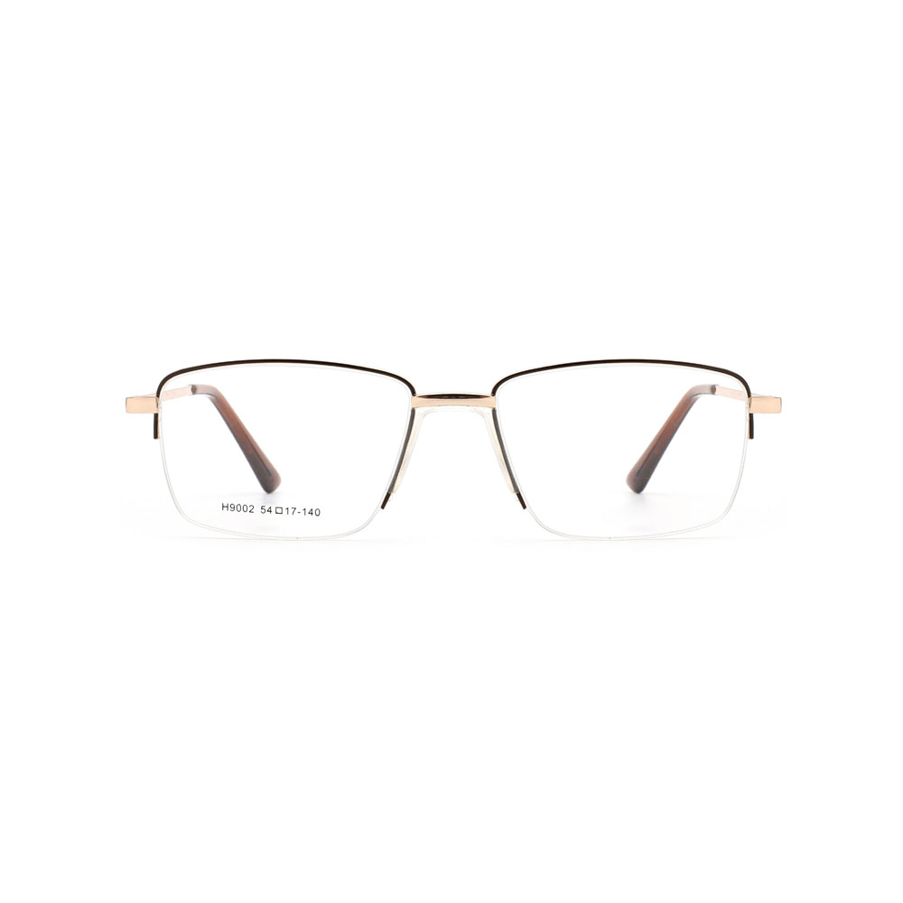 Gd Half Frame Factory Supply Eyewear Fixed Nose Pad Men Metal Optical Frame